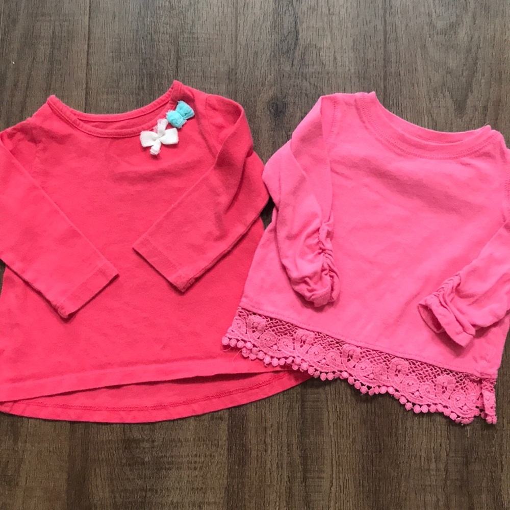 Long sleeved pink t-shirts